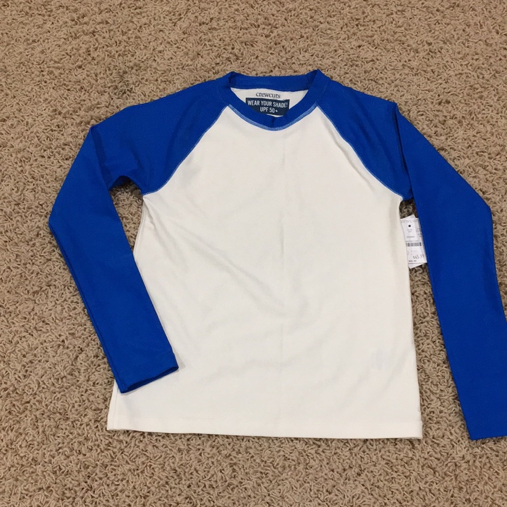 Crewcuts White and Blue Long-Sleeve Kids Rashguard